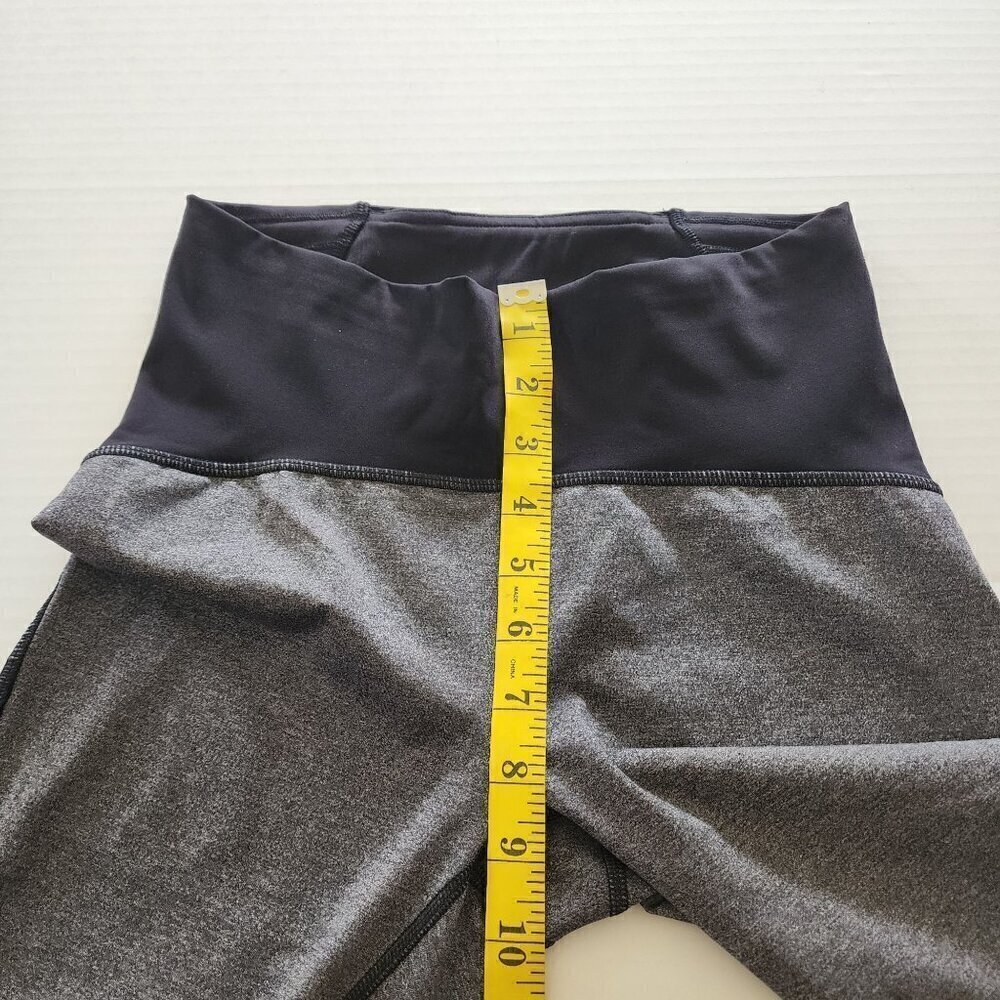 Lululemon size 6 women gray cropped leggings black sheer details - Picture 12 of 13